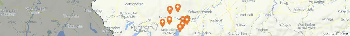 Map view for Pharmacies emergency services nearby Neukirchen an der Vöckla (Vöcklabruck, Oberösterreich)